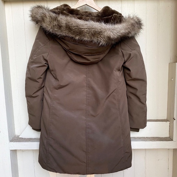 Uniqlo Ultra Warm Down Parka Heat Tech Olive Jacket Fur Hood Coat Sz S LIKE NEW - Picture 3 of 5